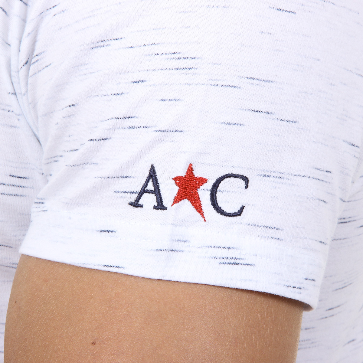 Andrew Charles Mens T-Shirt Short Sleeves Round Neck White DYLAN