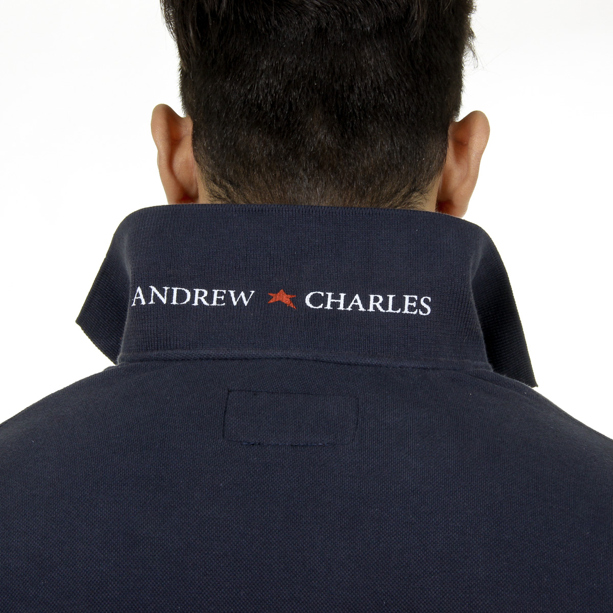 Polo Andrew Charles para hombre de manga corta azul oscuro SEMELO