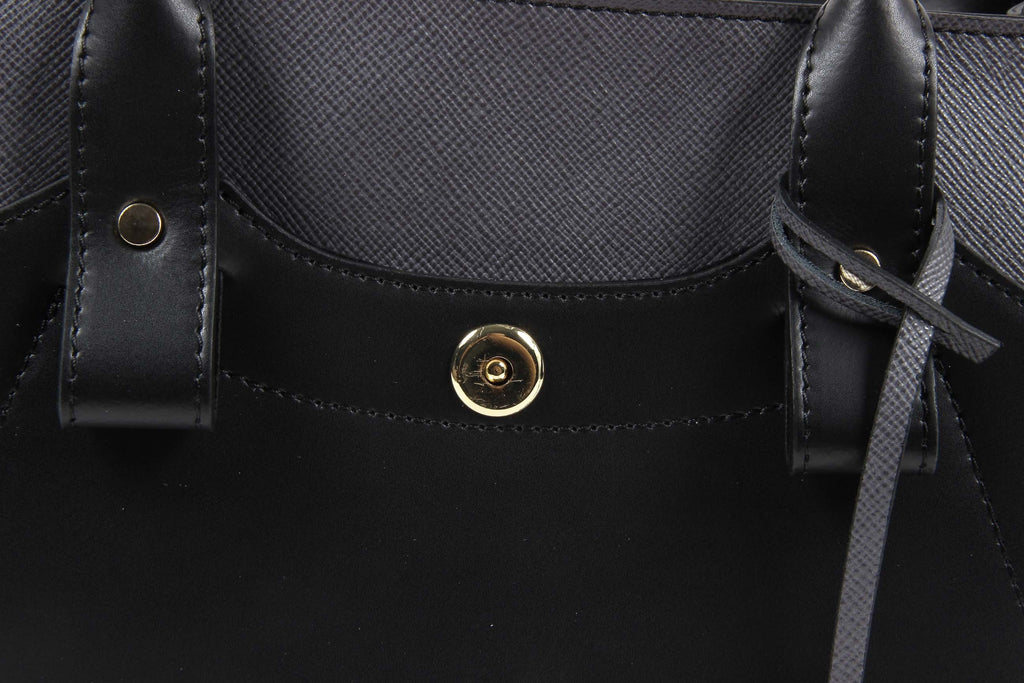 Bolso de Mujer V 1969 Italia H491-52 RUGA-ARUBA NERO-GRIGIO