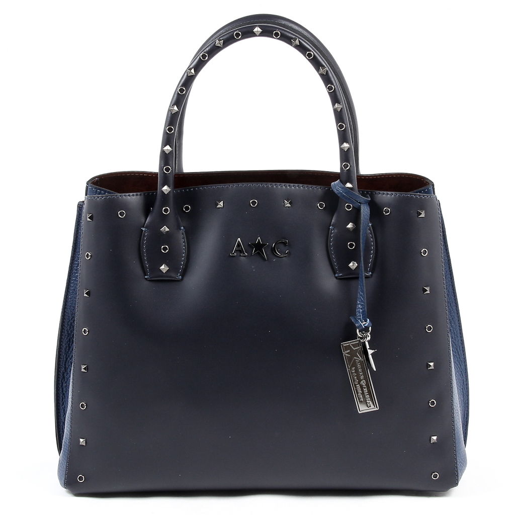Andrew Charles Womens Handbag Dark Blue NELLY