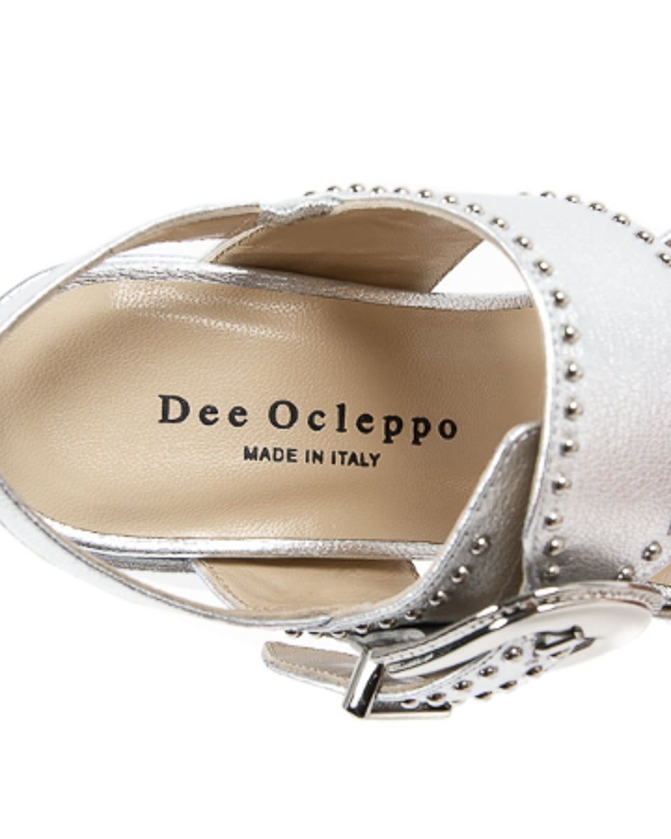 Sandalia para mujer Dee Ocleppo B3065DO CAPRA VETREX LAM ARGENTO