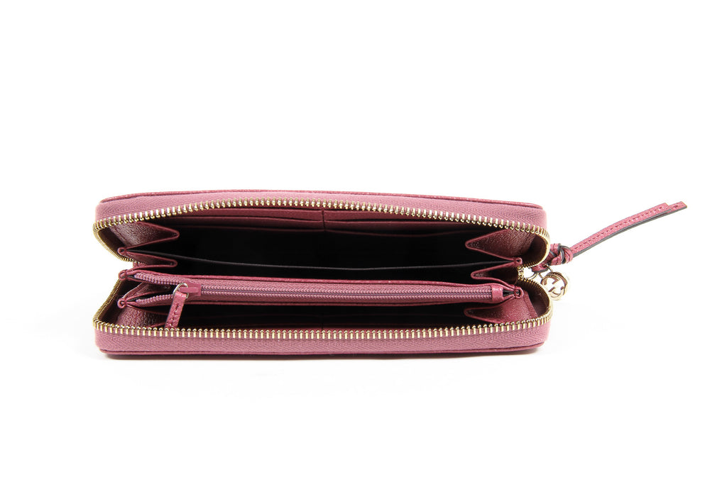 Monedero Gucci Bree Original GG con cremallera para mujer