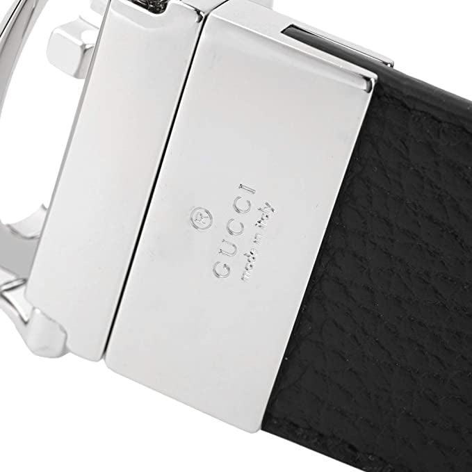 Cinturón reversible de cuero para hombre Gucci, negro y marrón oscuro