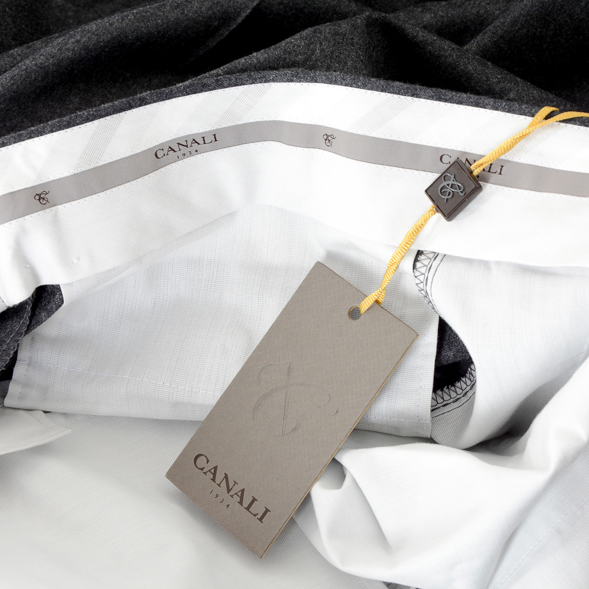 Canali Mens Pants Dark Grey