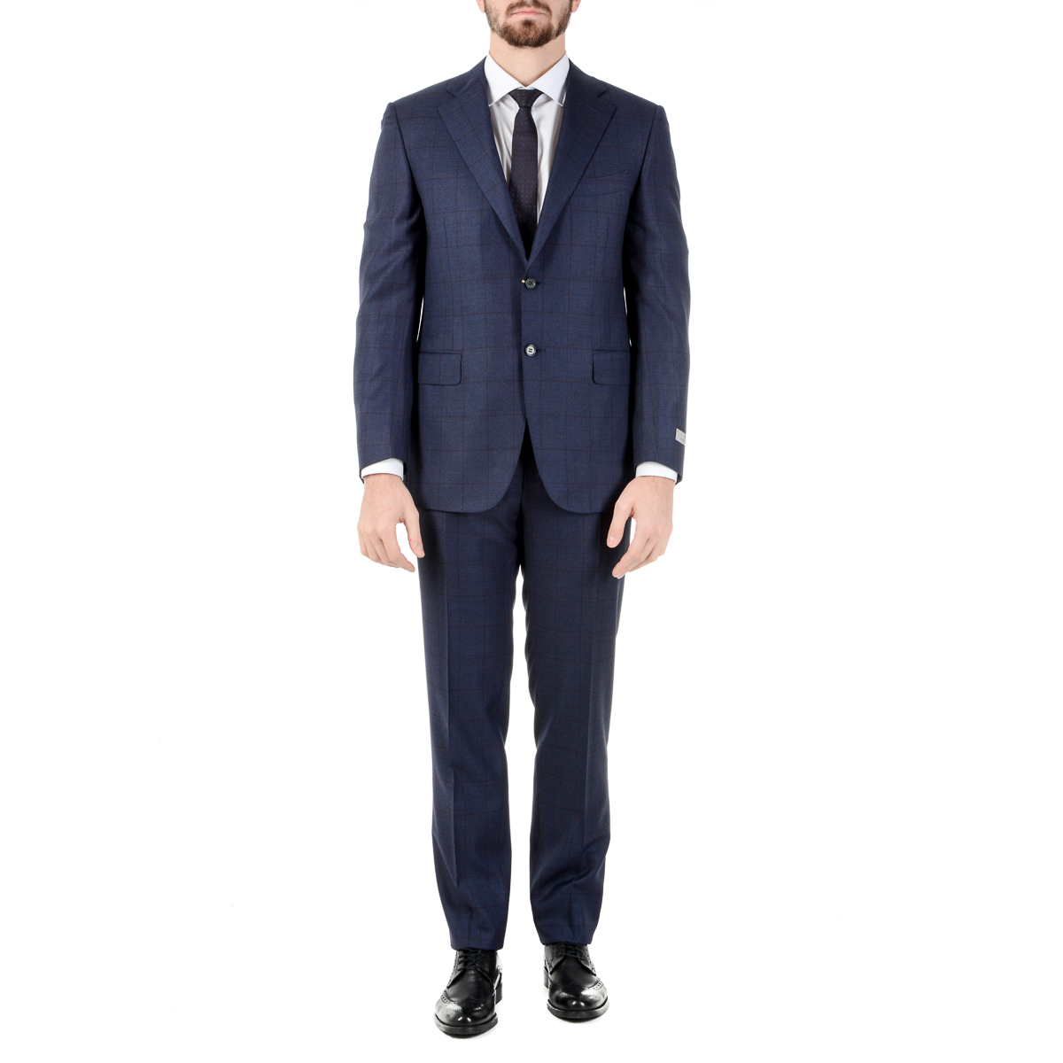 Canali Mens Suit Long Sleeves Dark Blue