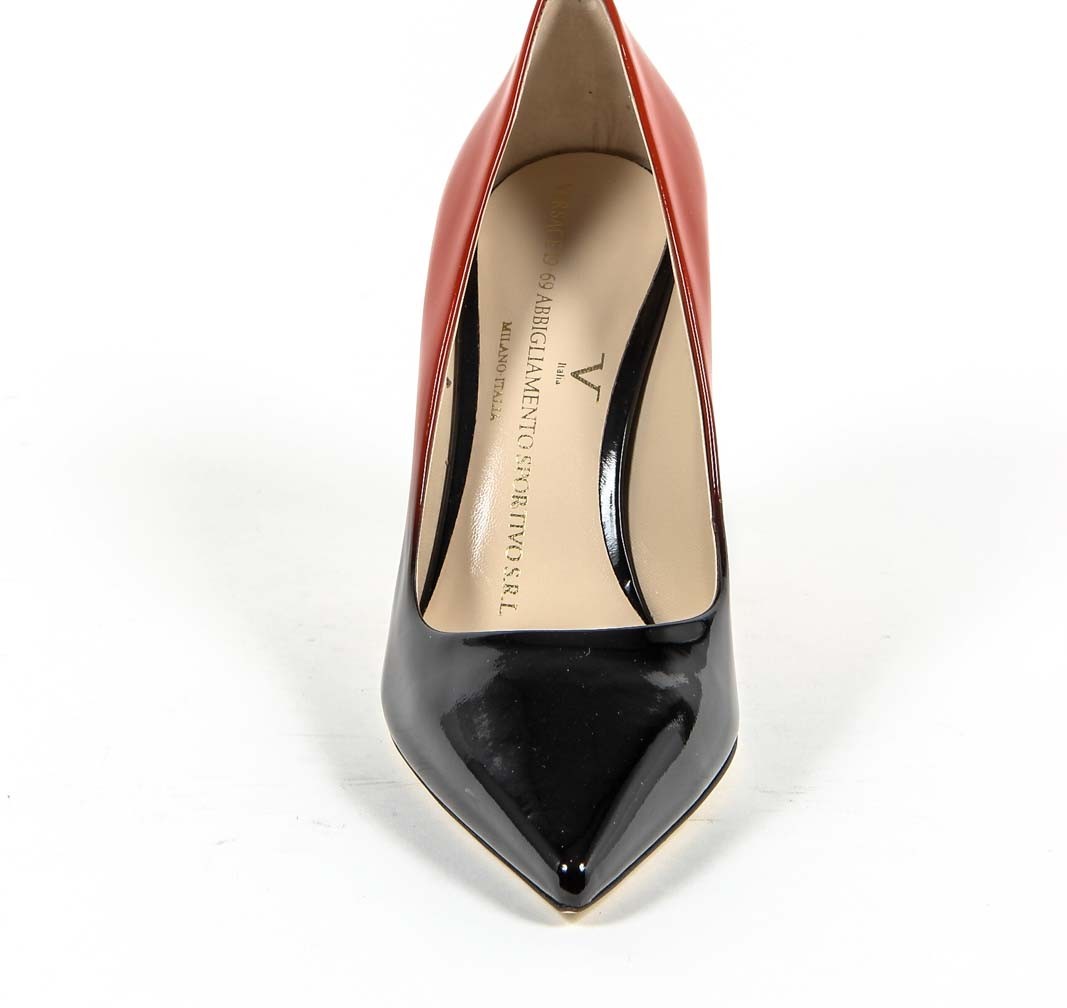 Zapatos de tacón para mujer V 1969 Italia 3104091 VERN. SFUMATO NERO-ROSSO