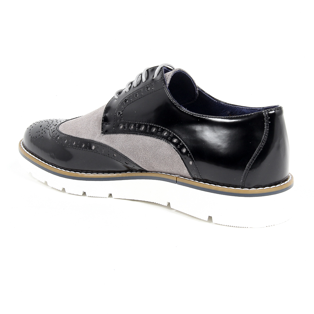 Andrew Charles - Zapatos Oxford brogue para hombre 914 ABRASIVATO CAM NERO GRIGIO