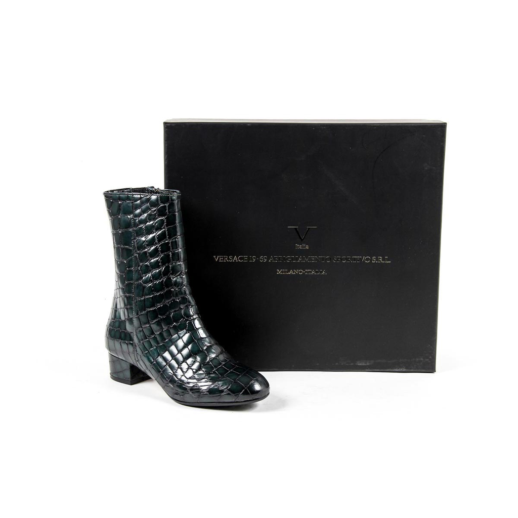 Bota Corta Mujer V 1969 Italia ESTELLE COMBO OPACO PETROLIO