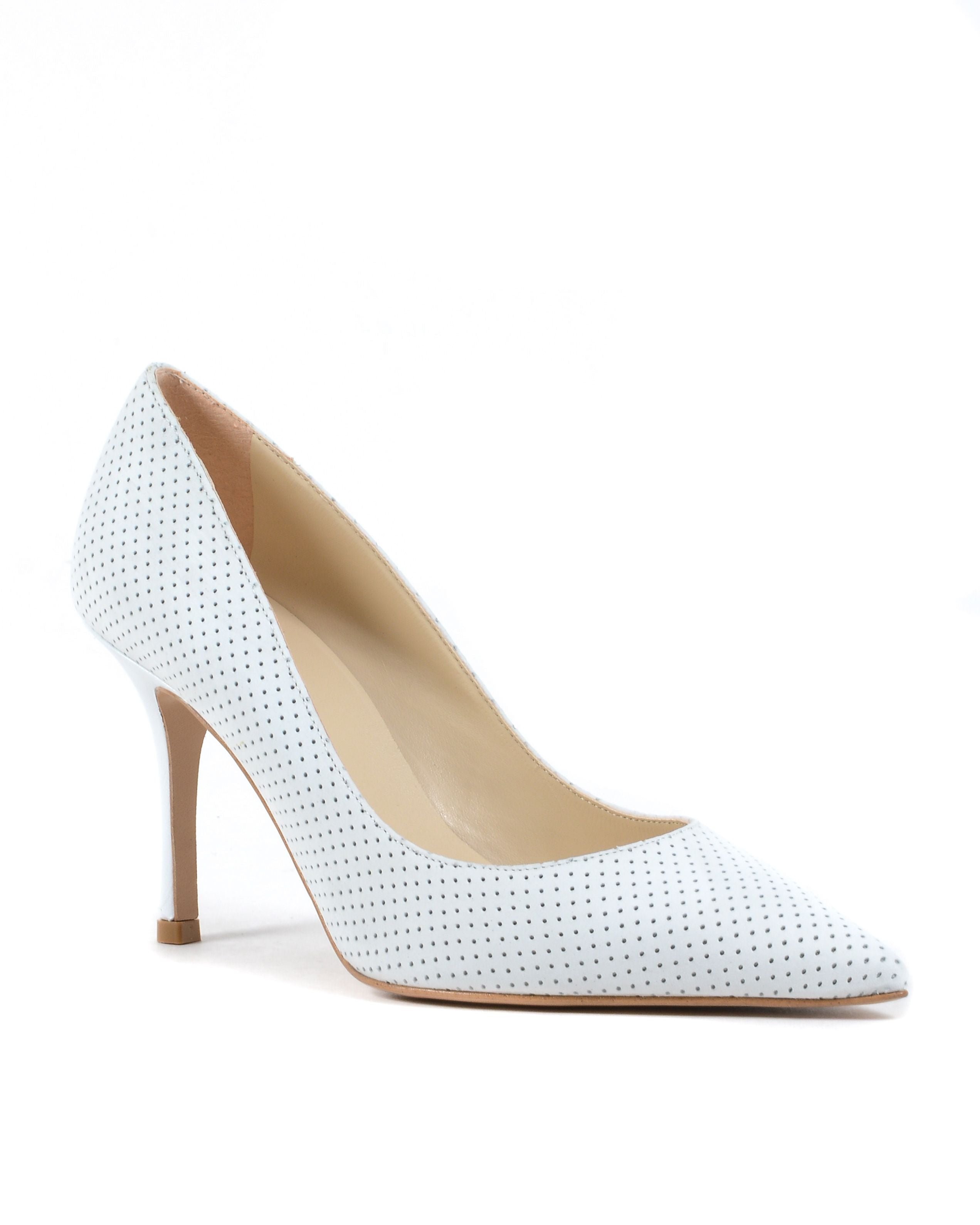 19V69 Italia - Zapatos de salón para mujer, color blanco, DEC85 CALF TRAF GESSO