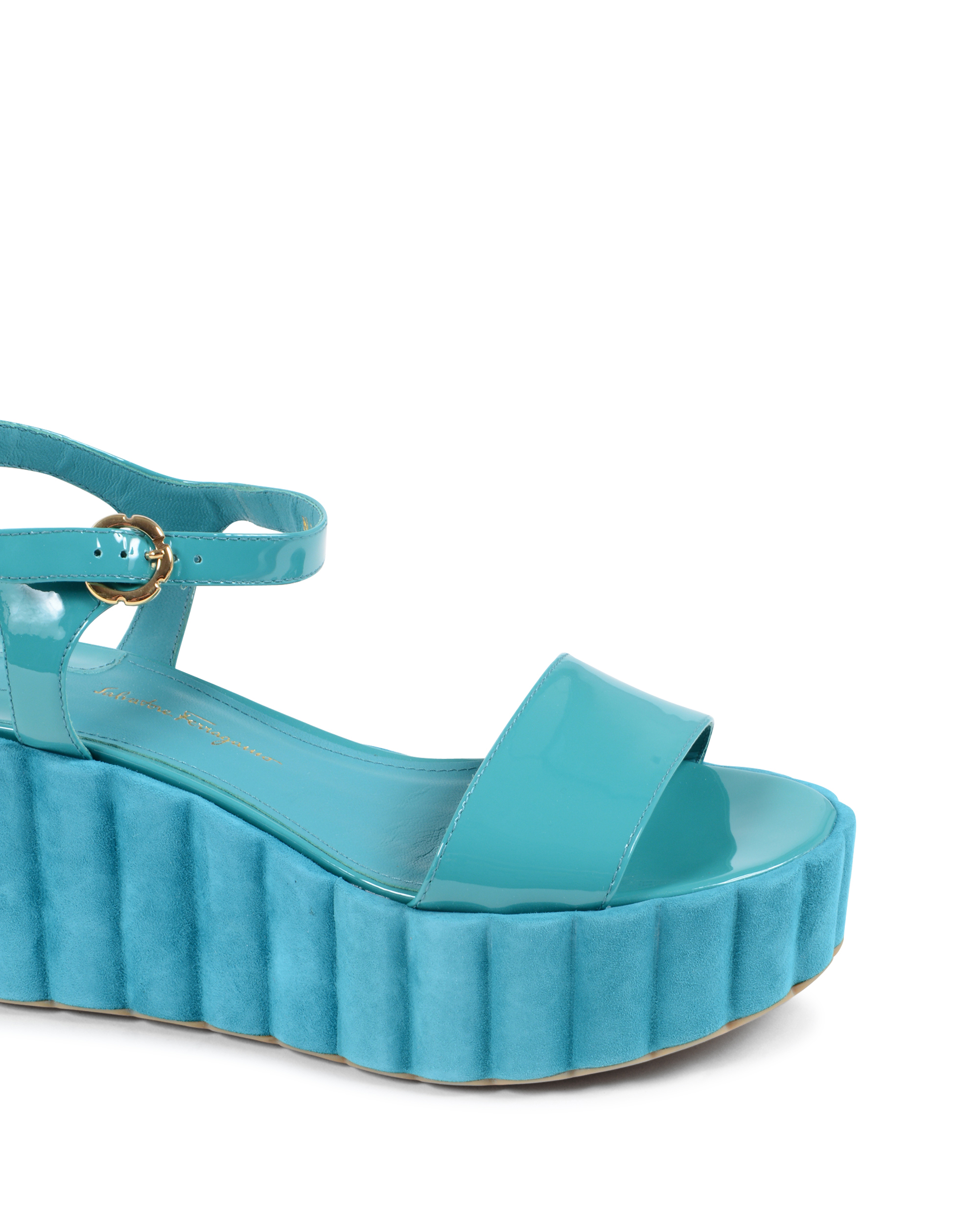Salvatore Ferragamo Sandalia con Cuña Mujer Azul Claro TROPEA