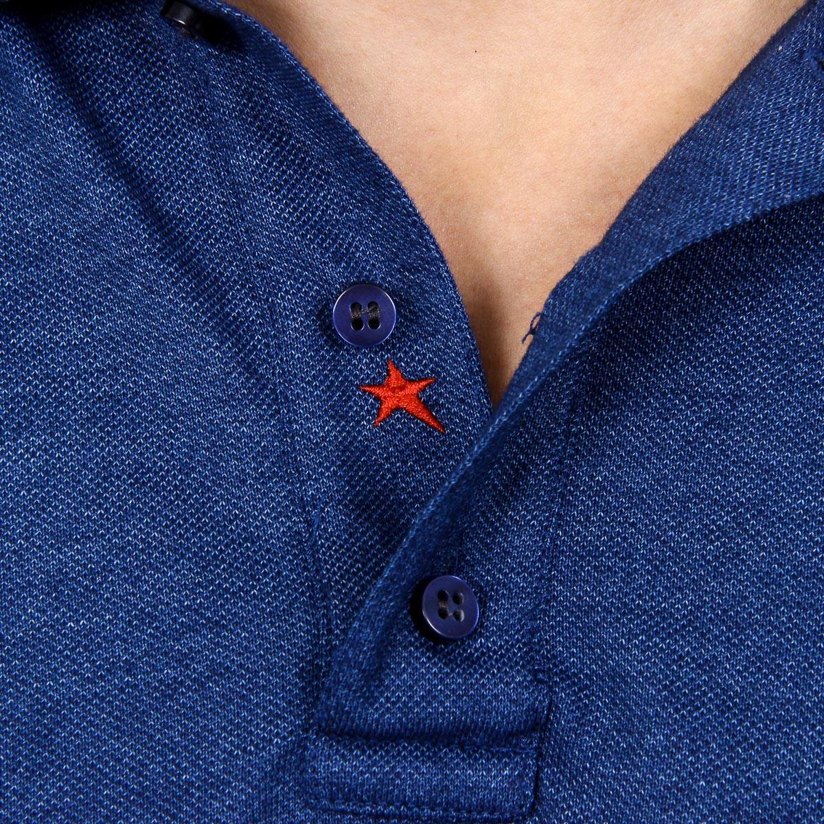 Polo Andrew Charles de manga corta para hombre azul STEVE