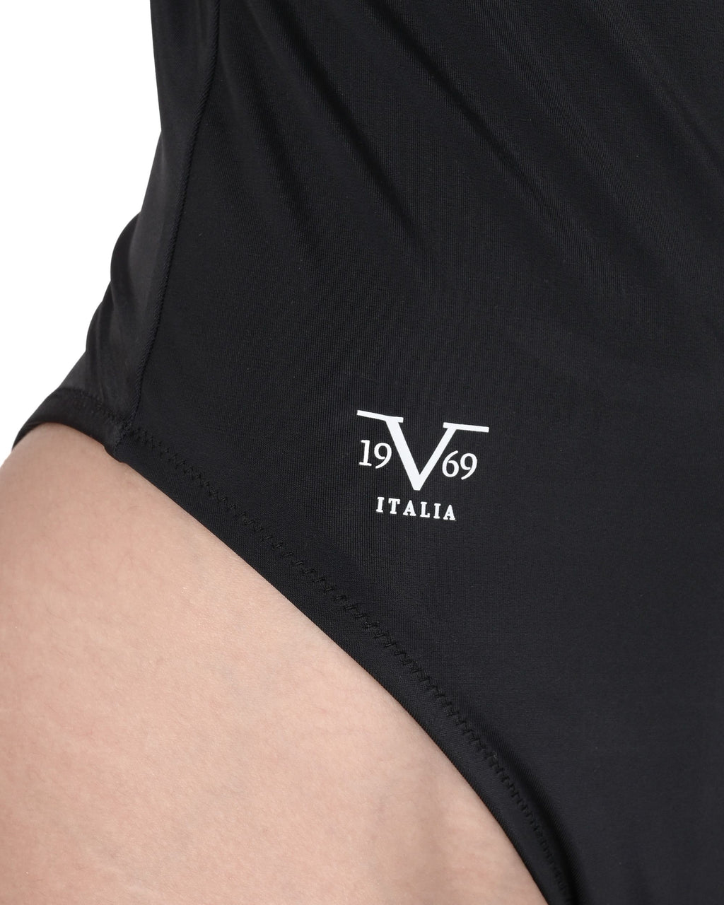 19V69 Italia Womens Swimwear Elastic Tape One Piece VSC1WOP03 BLACK