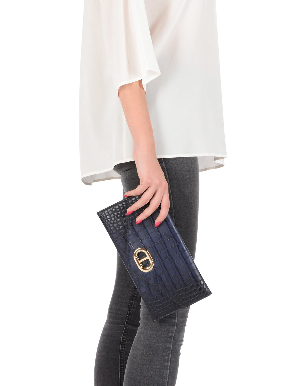 Clutch tipo sobre Cocco azul marino