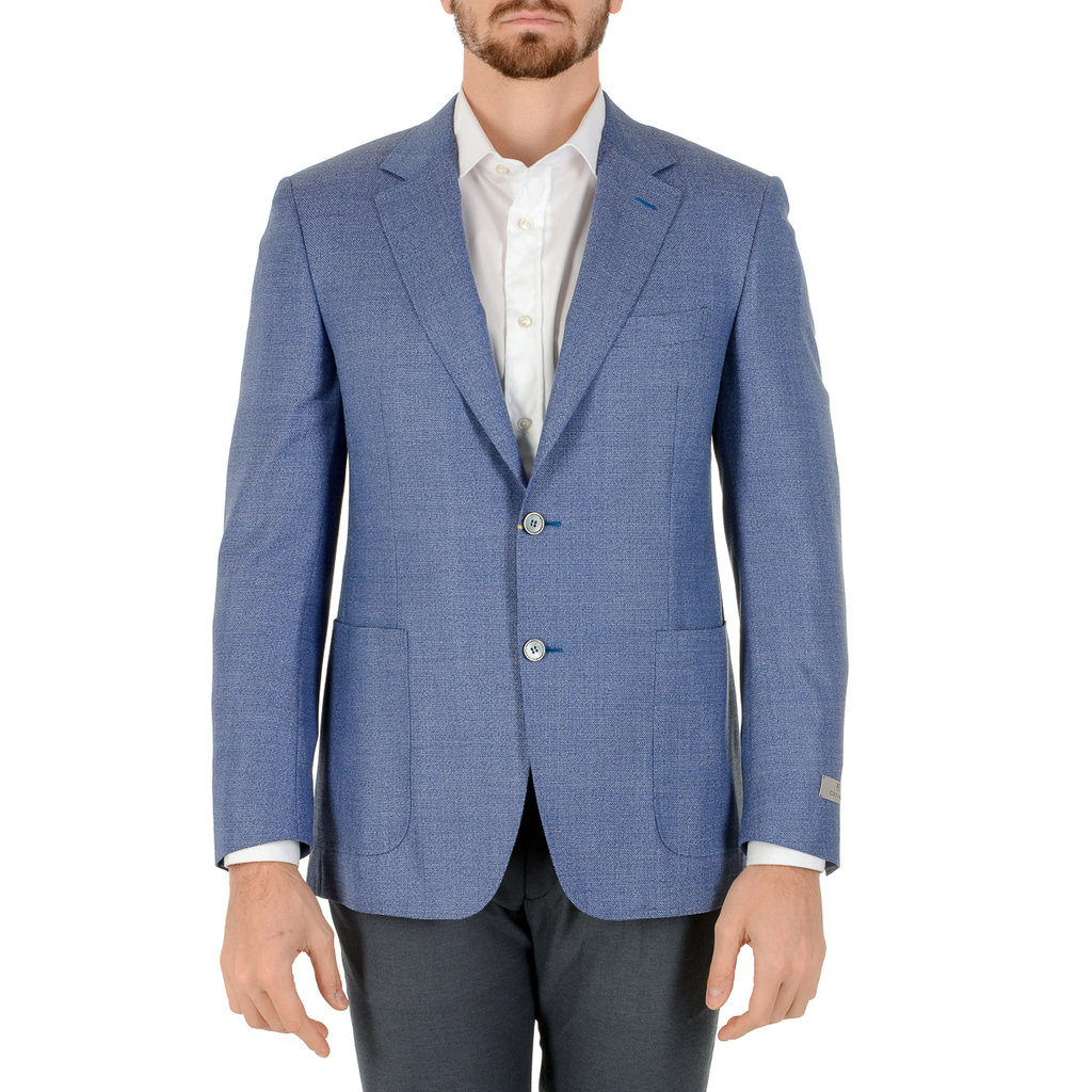 Chaqueta Canali para hombre de manga larga azul claro