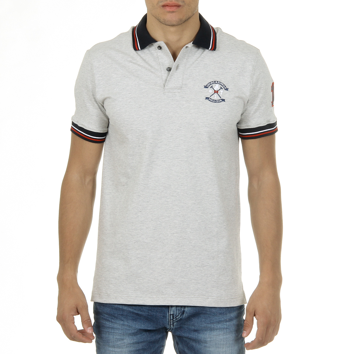 Ufford & Suffolk Polo Club Polo Hombre Manga Corta Gris PAKO