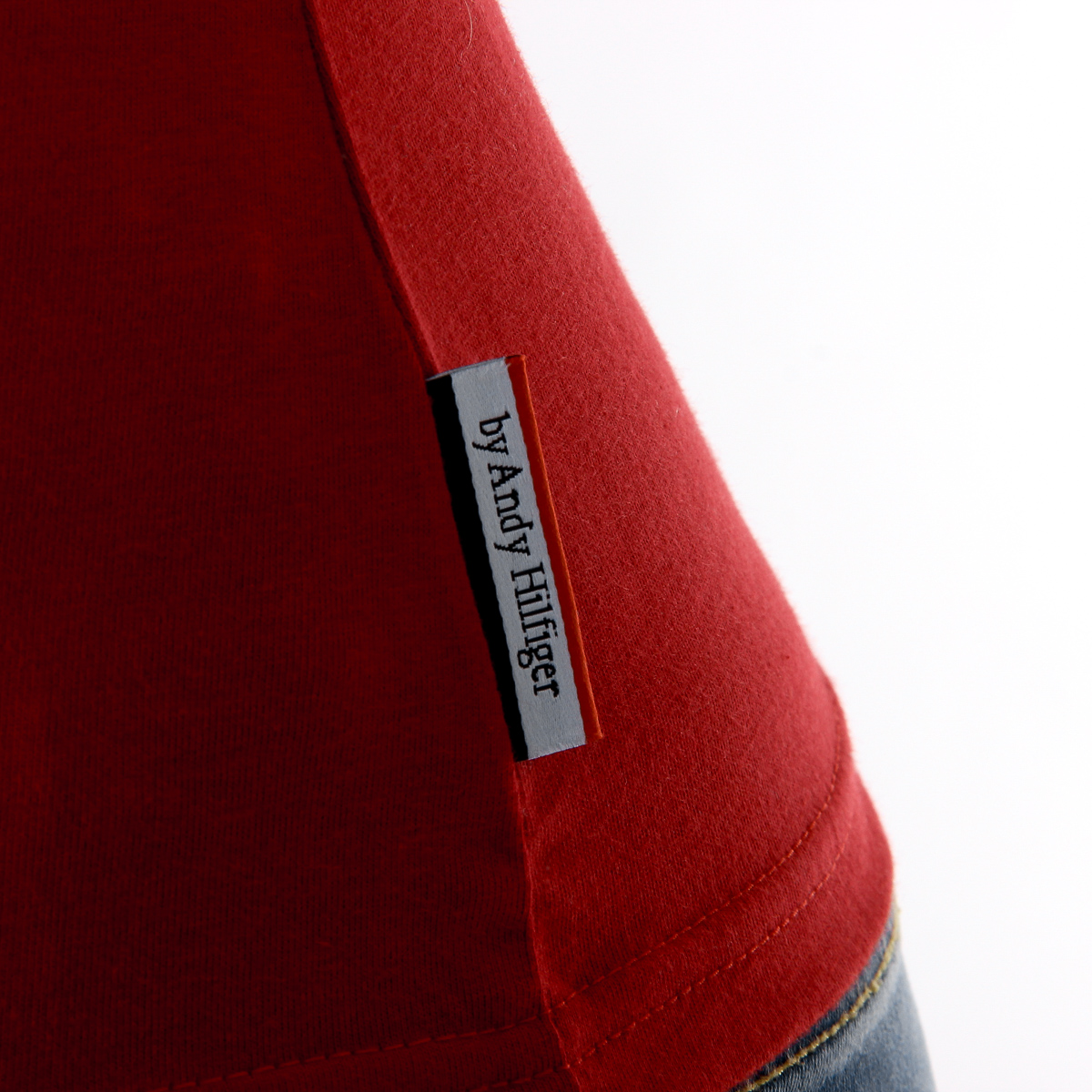 Camiseta Andrew Charles para mujer, manga corta, cuello redondo, color rojo TARANA