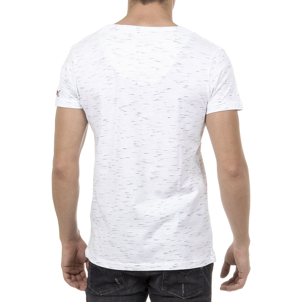 Andrew Charles Mens T-Shirt Short Sleeves V-Neck White AARON