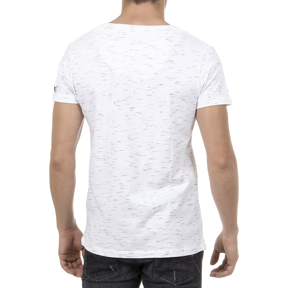 Andrew Charles Mens T-Shirt Short Sleeves V-Neck White AARON