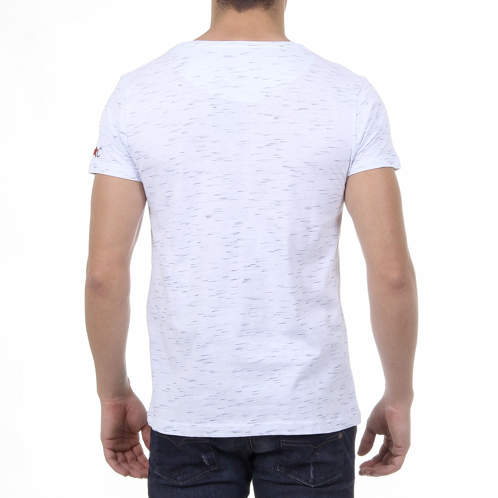 Andrew Charles Mens T-Shirt Short Sleeves Round Neck White DYLAN