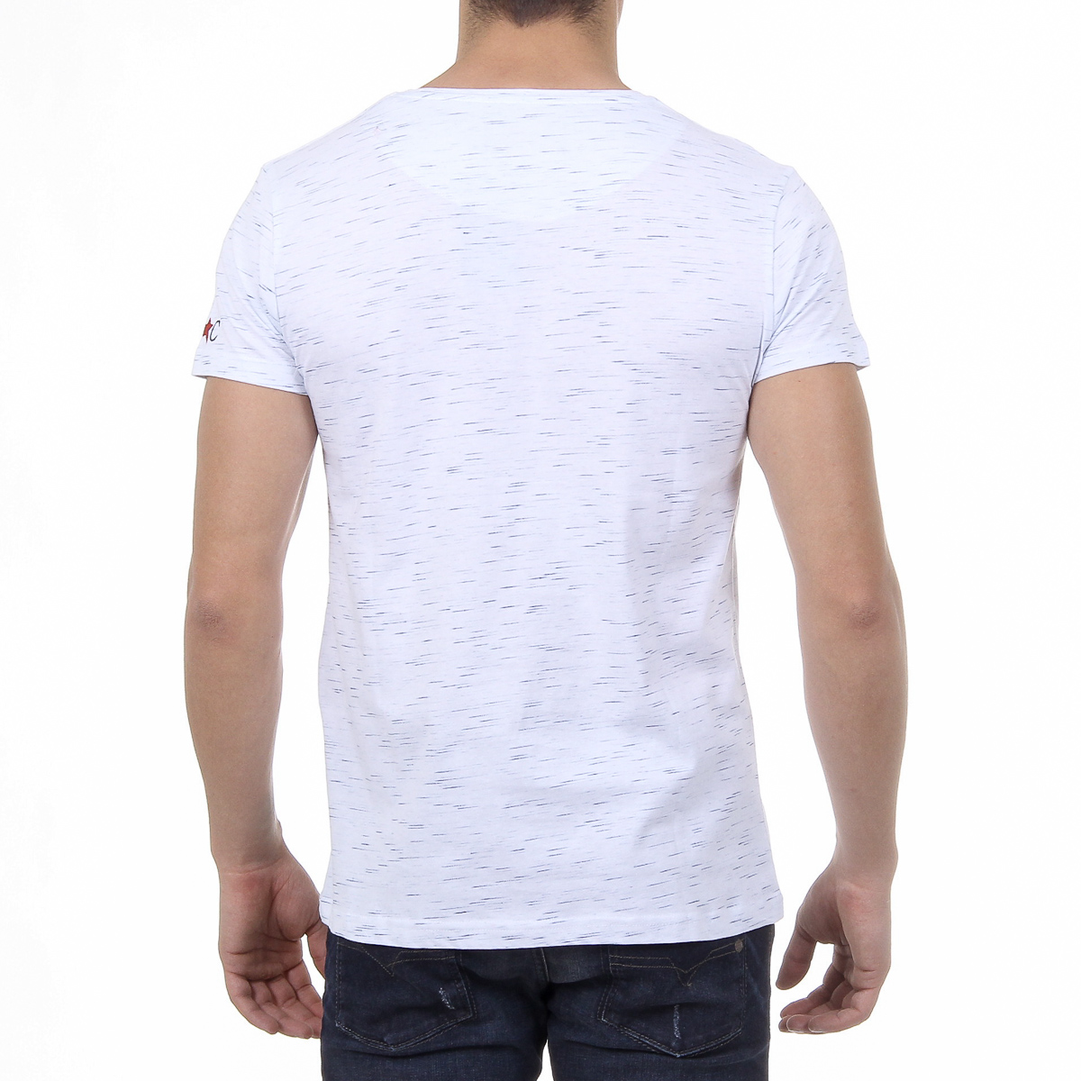 Andrew Charles Mens T-Shirt Short Sleeves Round Neck White DYLAN