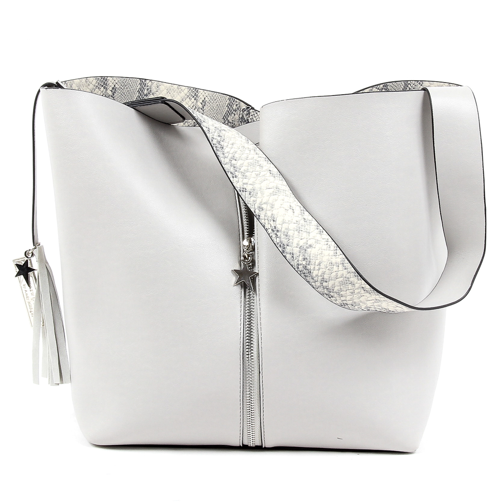 Andrew Charles Womens Handbag Light Grey JANE
