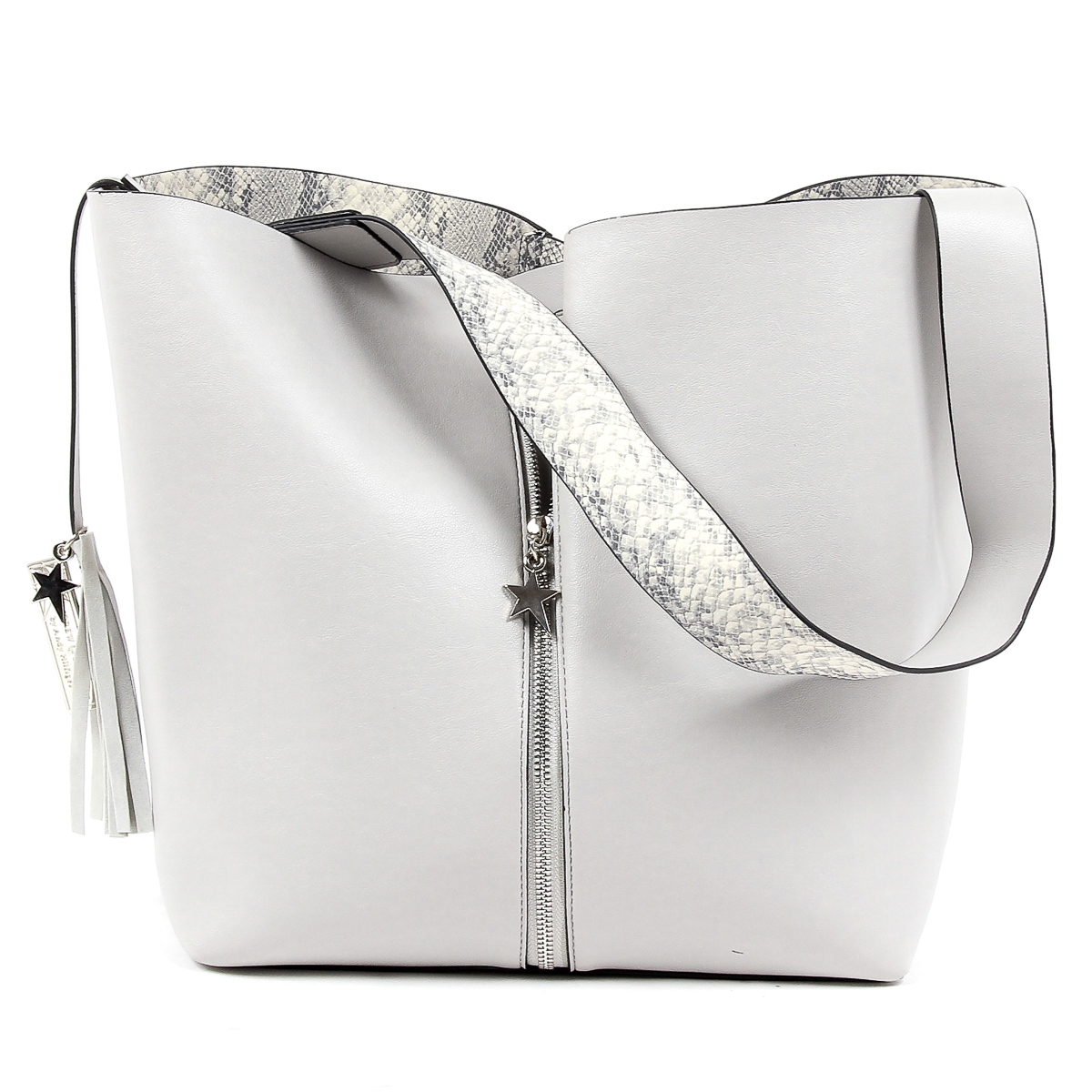 Andrew Charles Womens Handbag Light Grey JANE