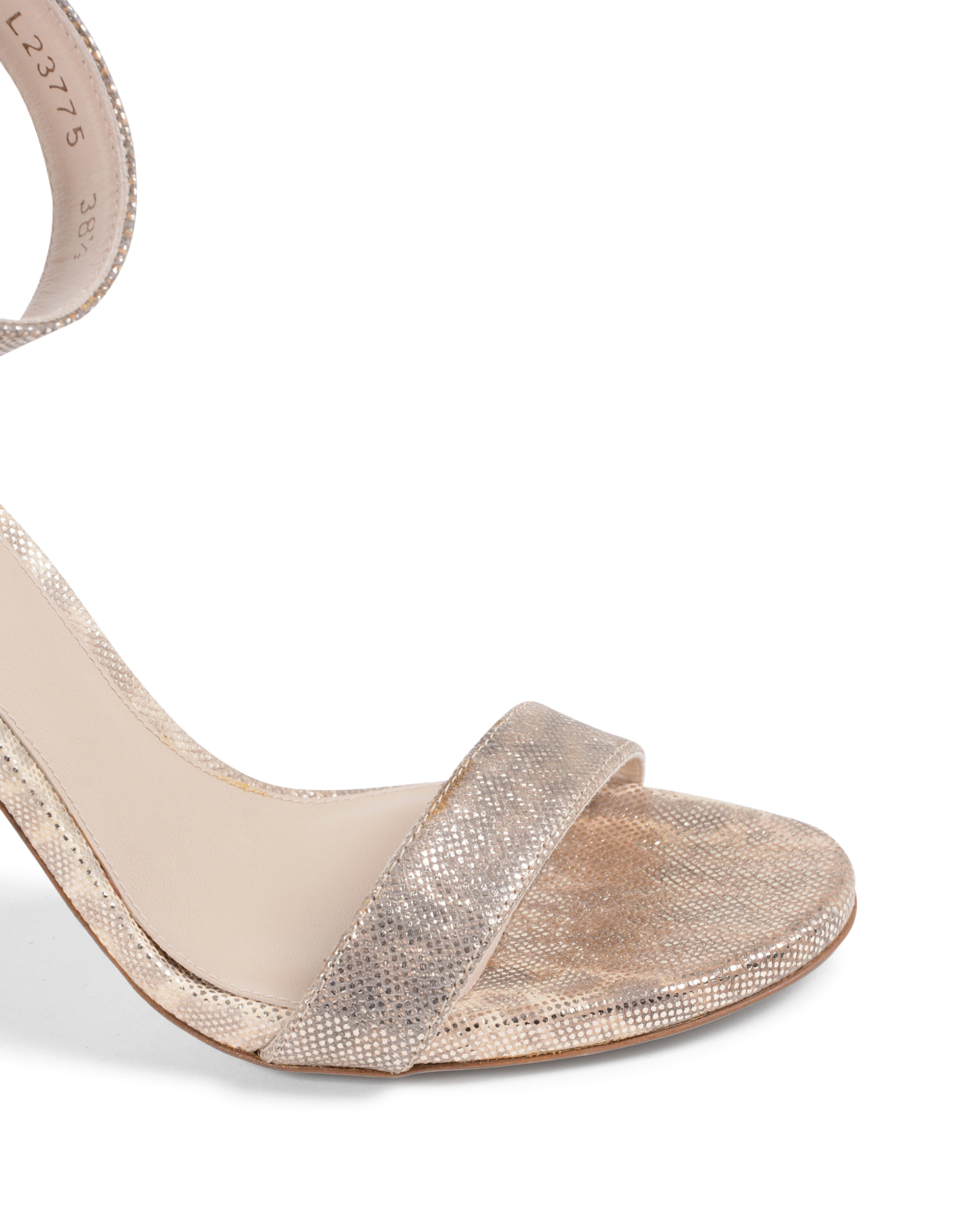 Stuart Weitzman Sandalia con tira al tobillo para mujer dorada BACKUPTIZ