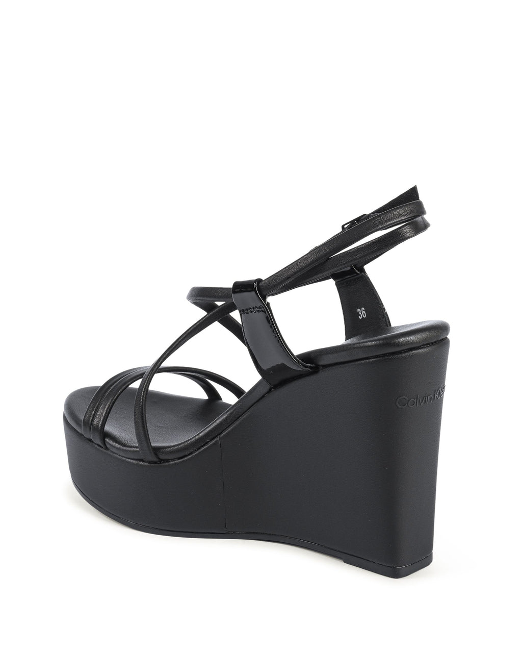 Calvin Klein - Sandalias de cuña para mujer, color negro, HW0HW01952BEH