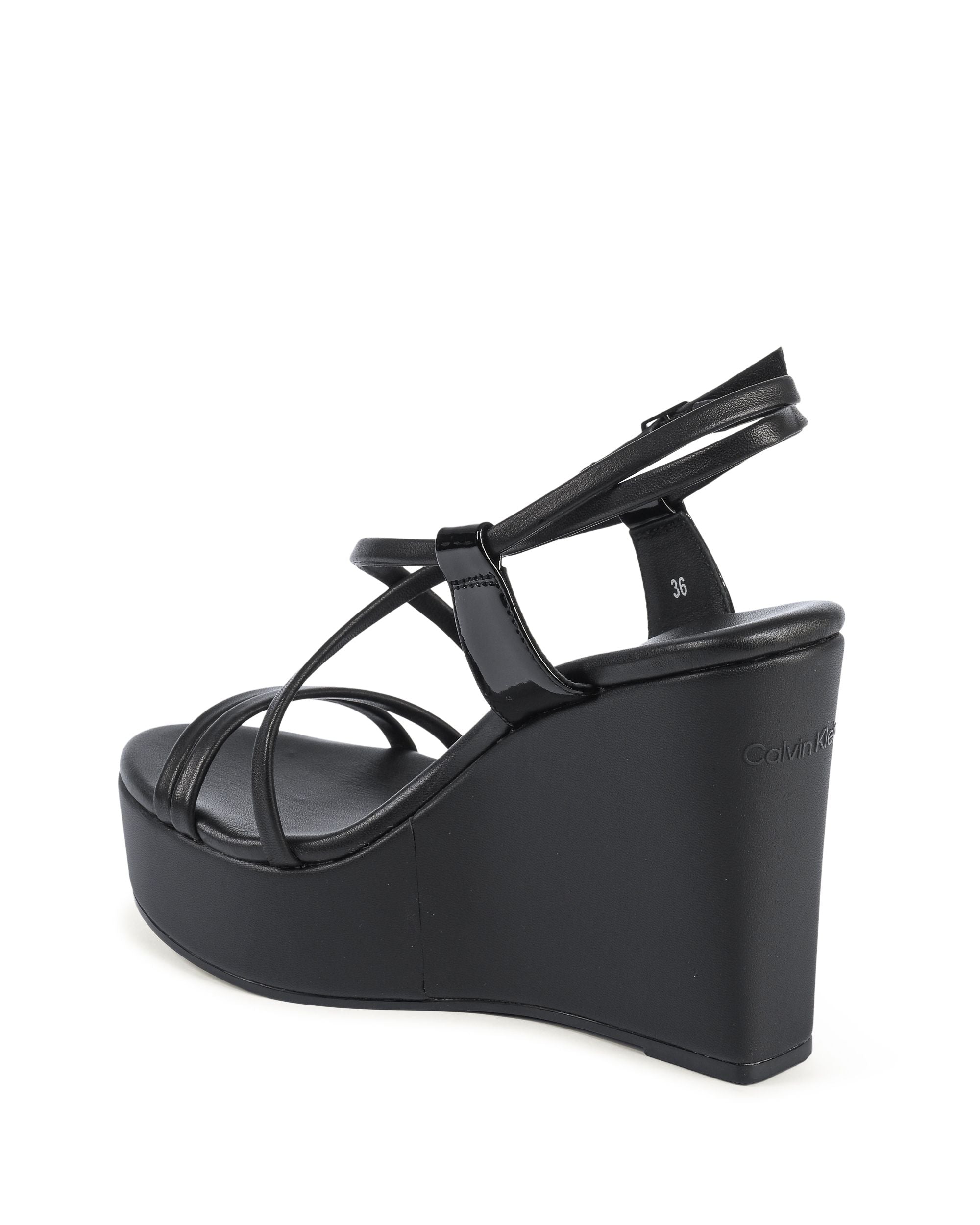 Calvin Klein - Sandalias de cuña para mujer, color negro, HW0HW01952BEH