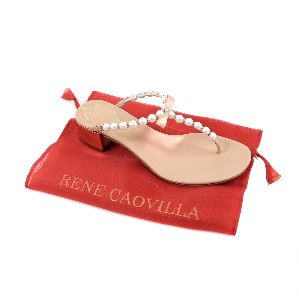 Rene Caovilla by The Blonde Salad Womens Thong Pink PEARL