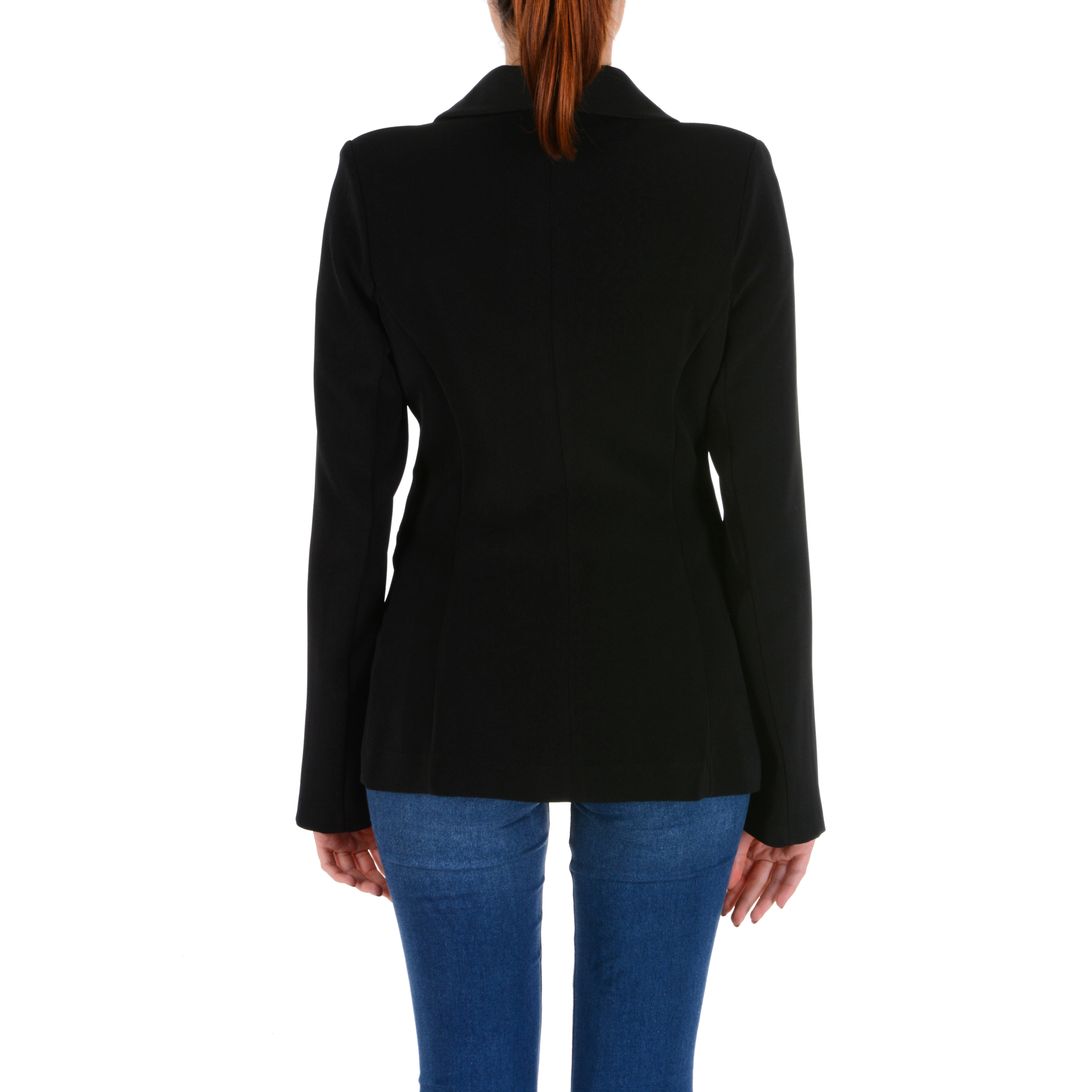 Chaqueta de mujer V 1969 Italia de manga larga negra TESS