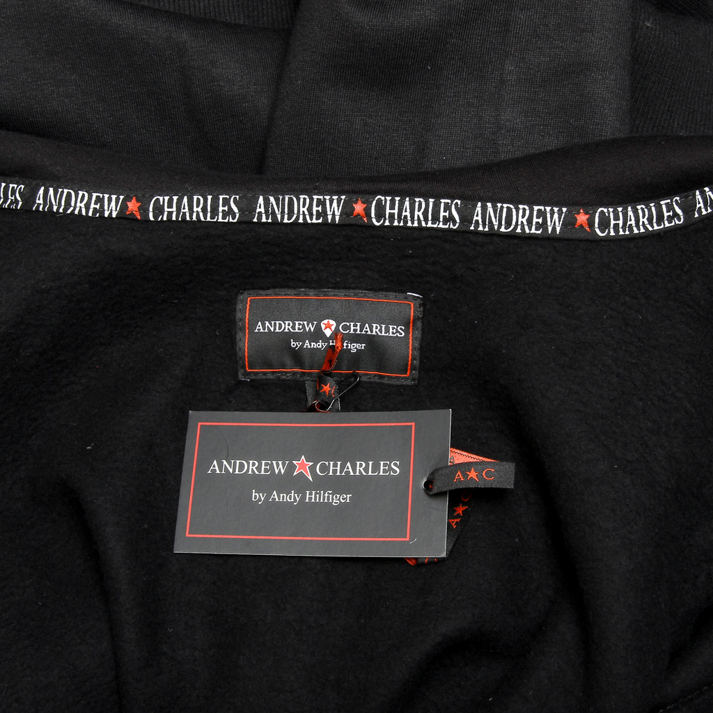 Sudadera con capucha Andrew Charles para hombre con cremallera, manga larga, cuello redondo, color negro FELA