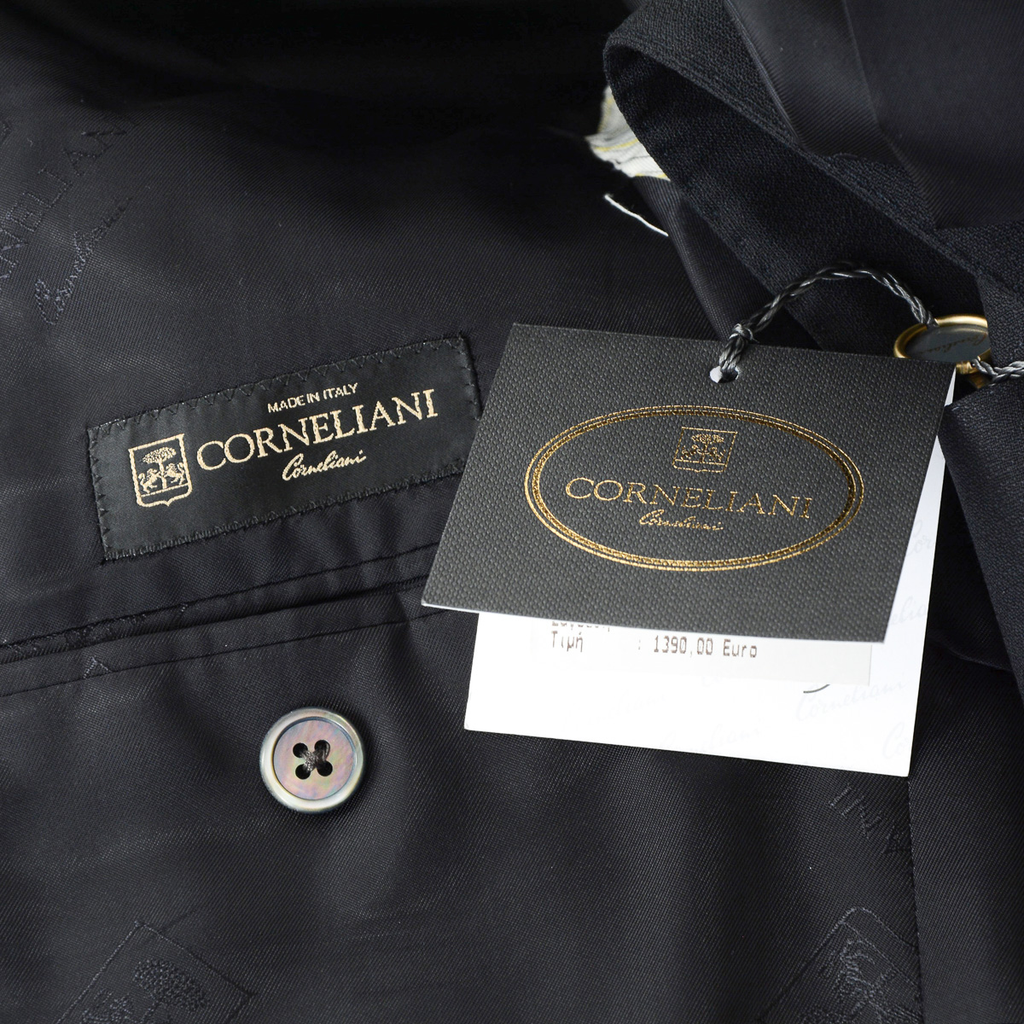 Traje Corneliani para hombre, manga larga, gris oscuro, talla Super 130
