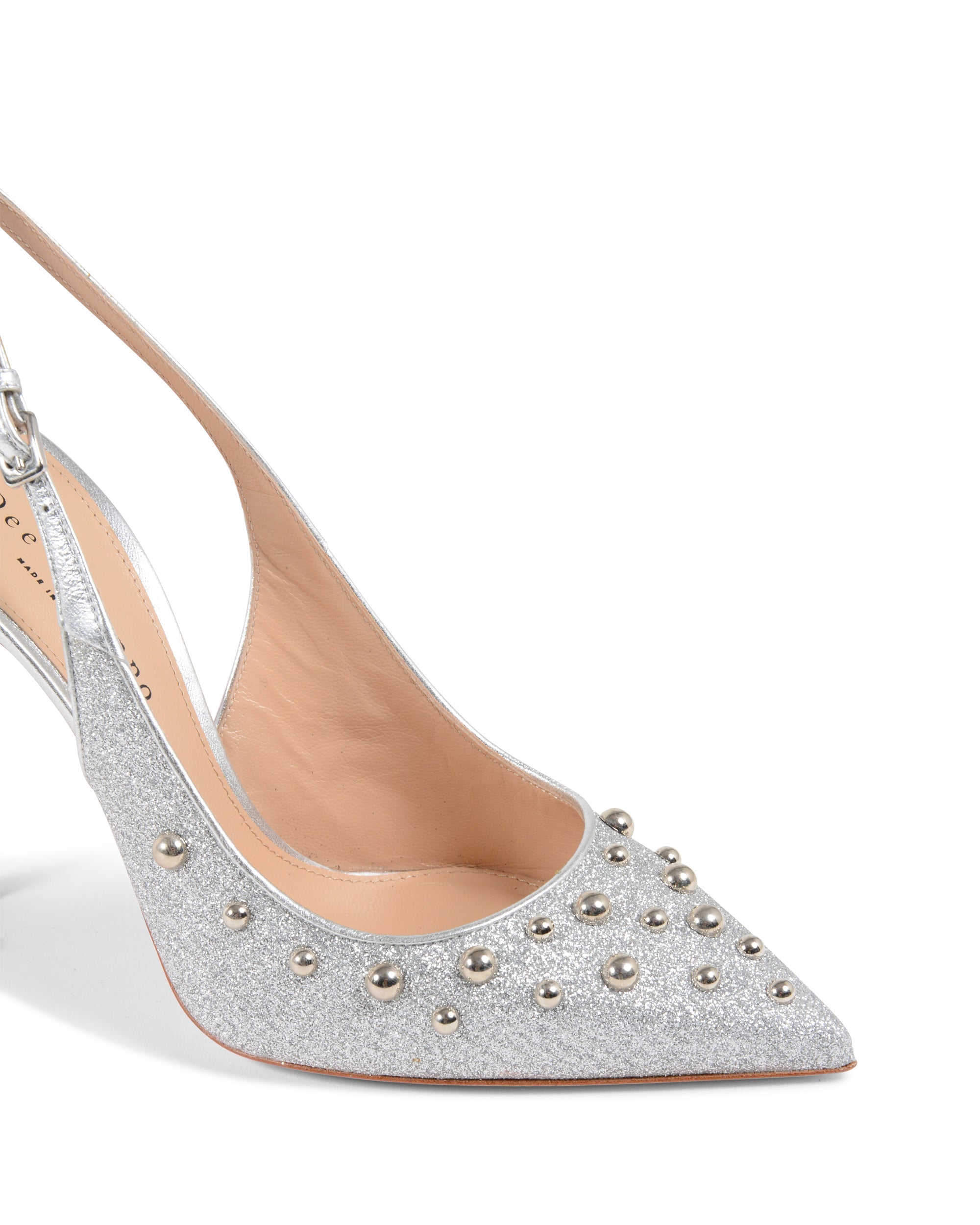 Zapatos de tira trasera para cóctel plateados
