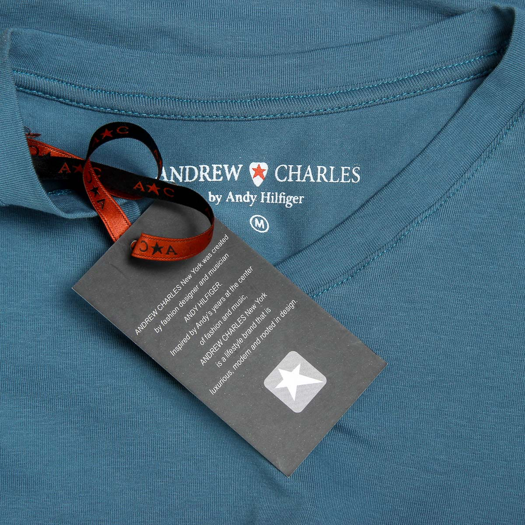 Camiseta Andrew Charles para hombre, manga corta, cuello en V, verde, KENAN