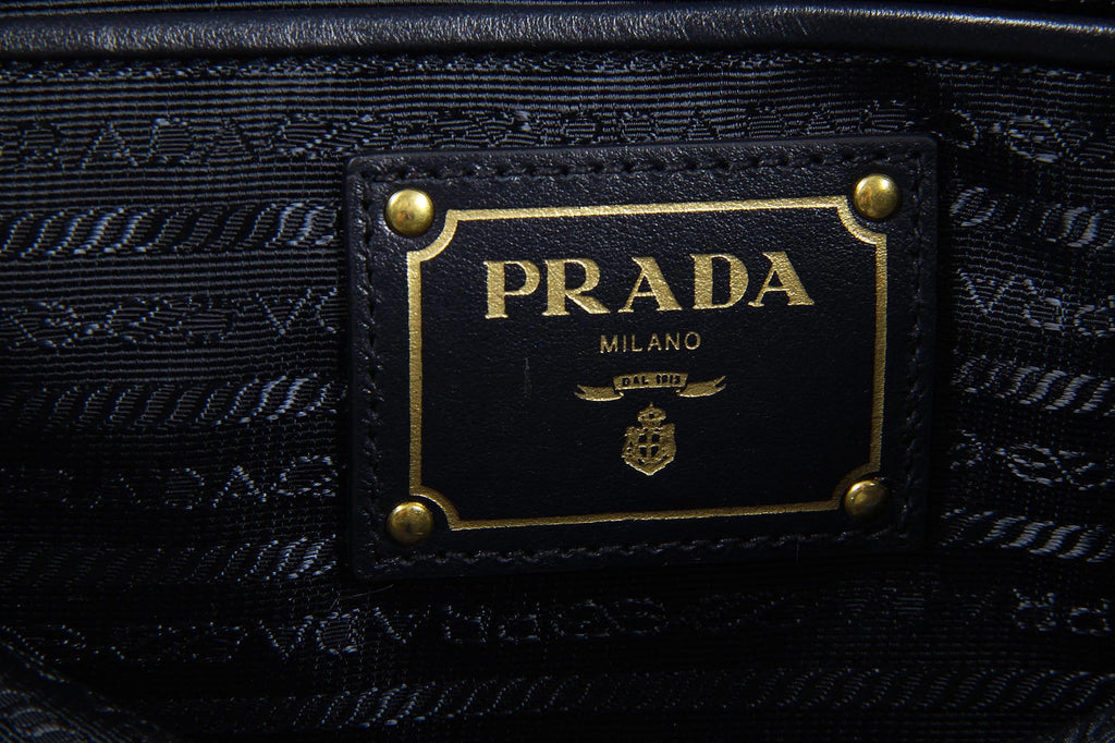Bolso tote Prada BN1902 Bleu Tessuto Soft Calf