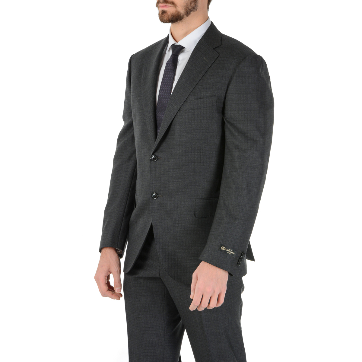 Corneliani Mens Suit Long Sleeves Dark Blue Super 160's