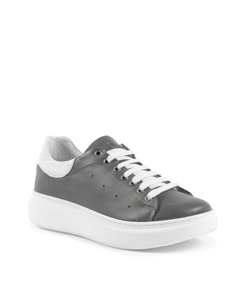 19V69 Italia Mens Sneaker Grey White 720 PELLE GRIGIO PELLE BIANCO