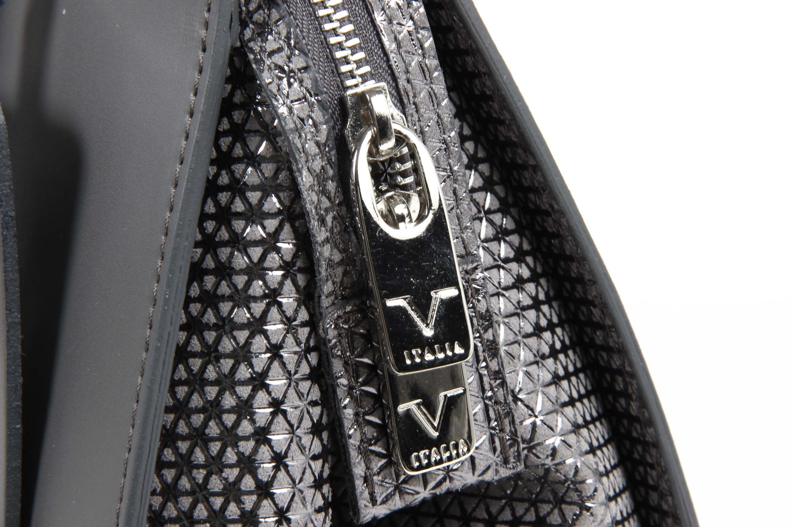 V 1969 Italia Bolso de Mujer V016-S RUGA STAMPATO GRIGIO
