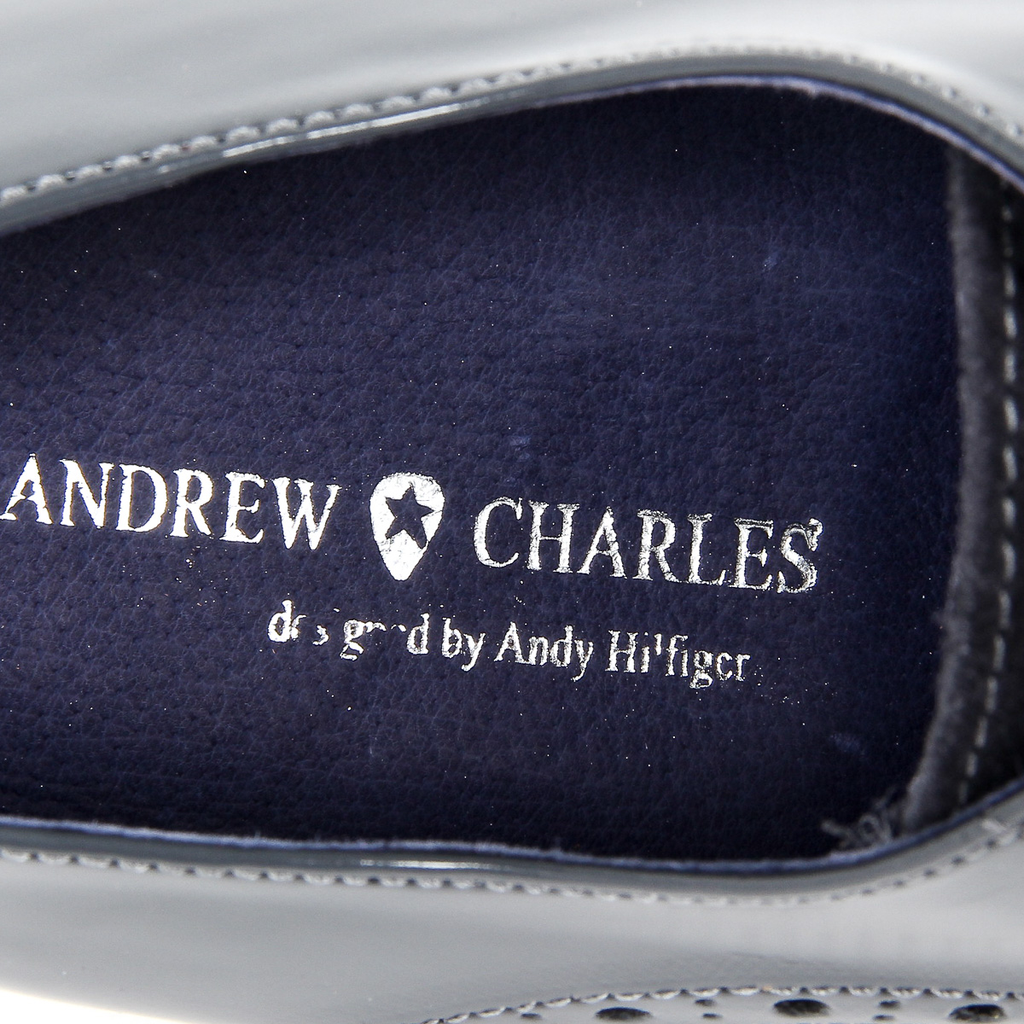 Andrew Charles - Zapatos Oxford brogue para hombre 911 ABRASIVATO CAM GRIGIO BLEU