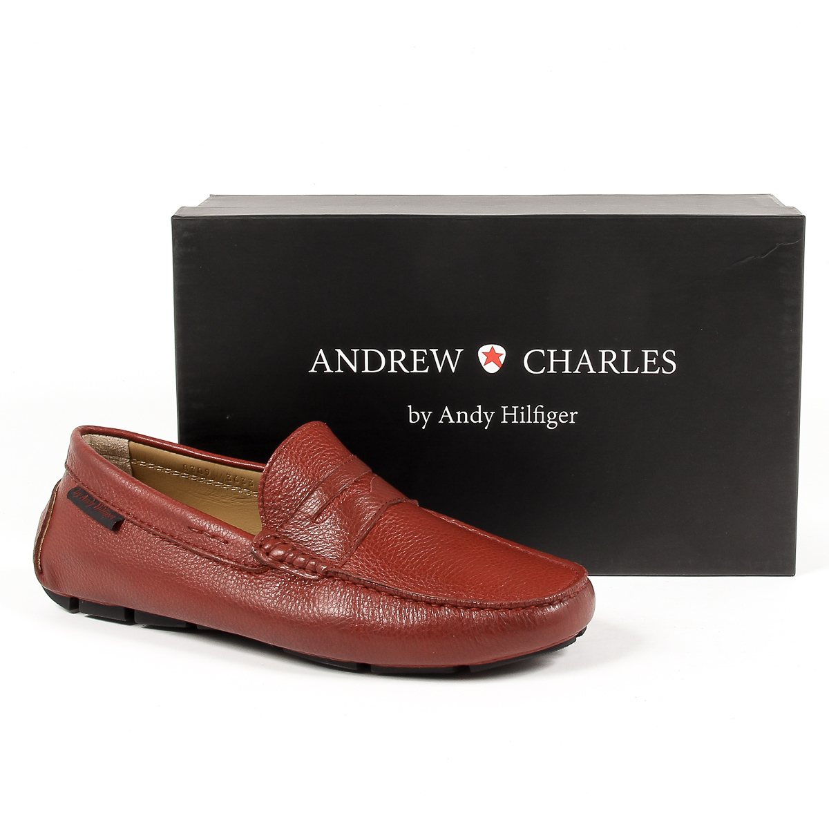 Mocasín Andrew Charles para hombre, color rojo oscuro, JACKSON