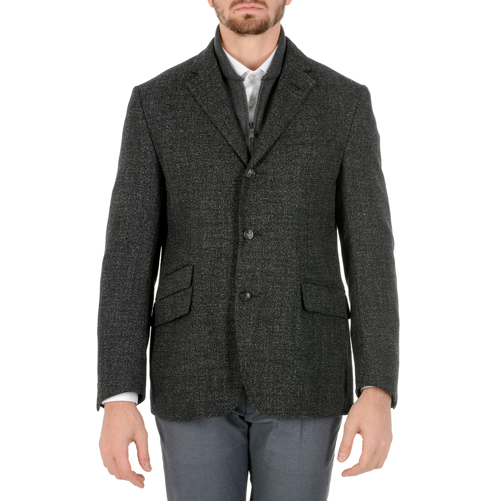 Corneliani Mens Jacket Long Sleeves Dark Grey
