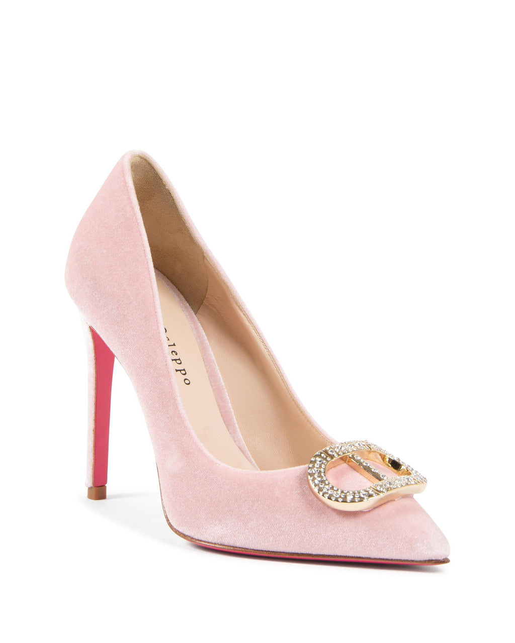 Zapatos de salón de terciopelo Cenicienta rosa claro