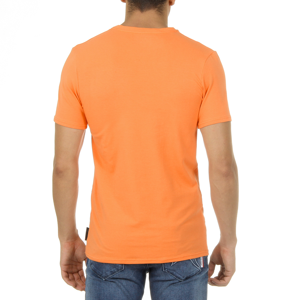 Camiseta Andrew Charles para hombre, manga corta, cuello redondo, naranja, KEITA