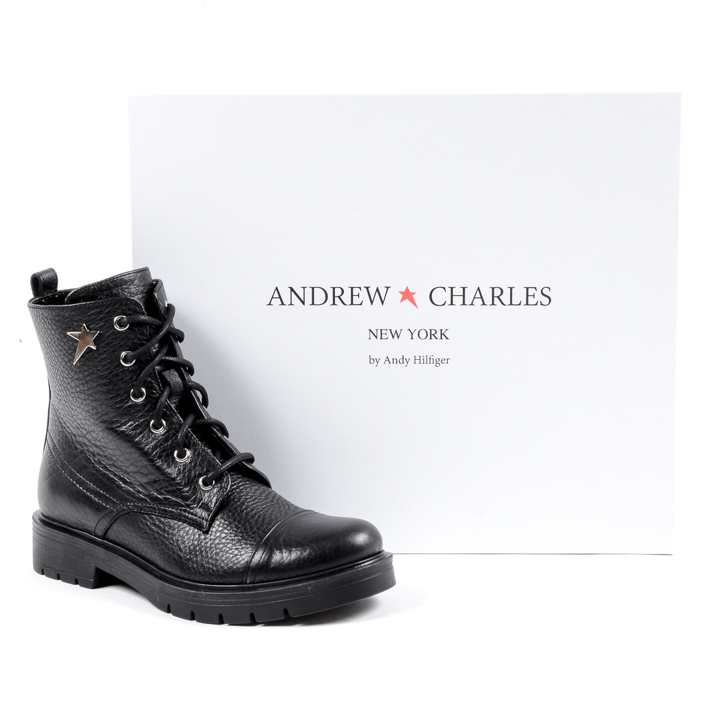 Andrew Charles Womens Short Boot Black MIVIDA
