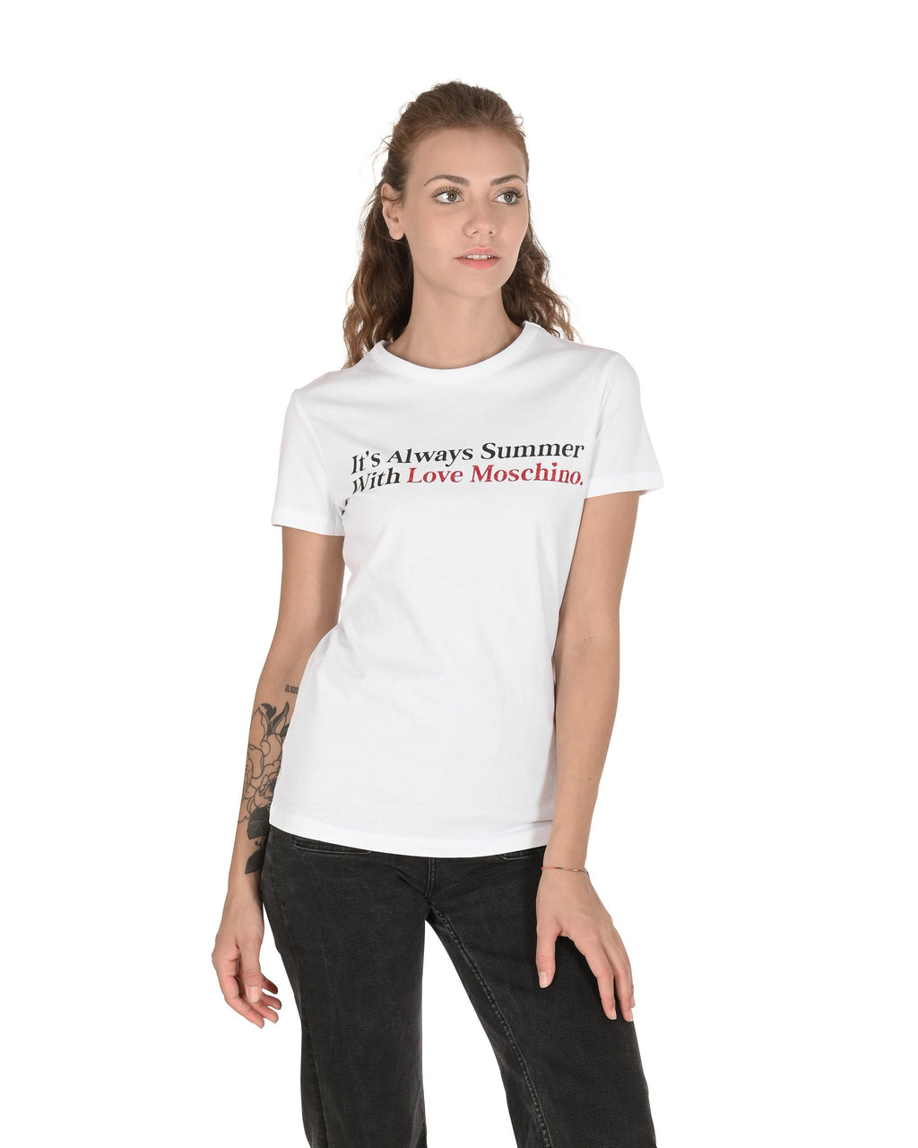 Camiseta de mujer Love Moschino W 4 F73 2N M 3876 A00 BLANCO ÓPTICO