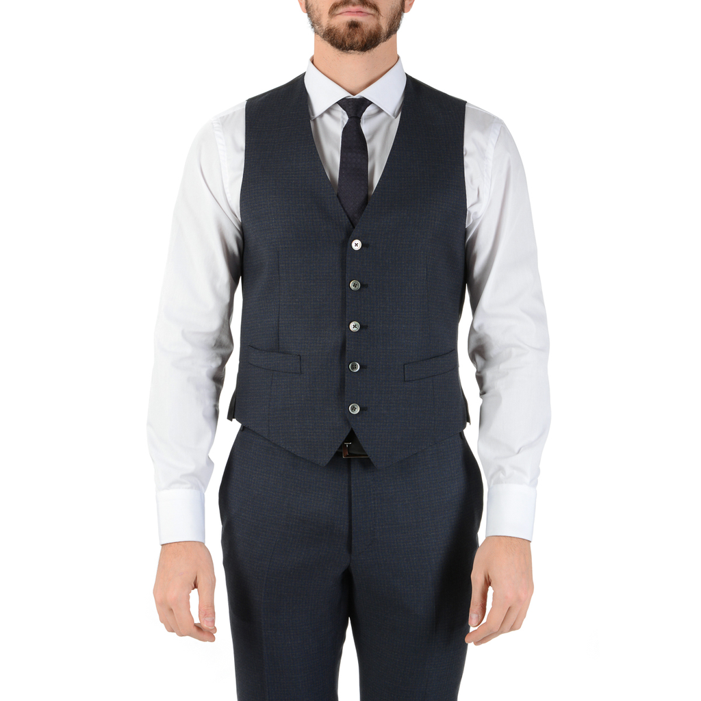 Corneliani Mens Suit Long Sleeves Dark Grey Super 110's