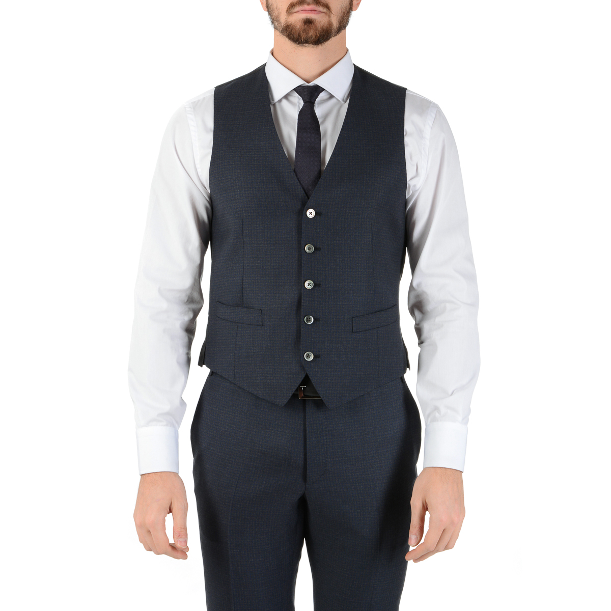 Corneliani Mens Suit Long Sleeves Dark Grey Super 110's