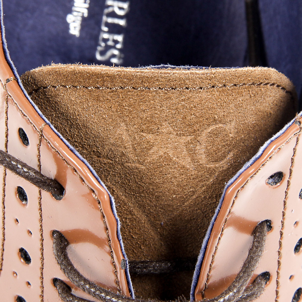Andrew Charles - Zapatos Oxford brogue para hombre 911 ABRASIVATO CAMOSCIO COGNAC