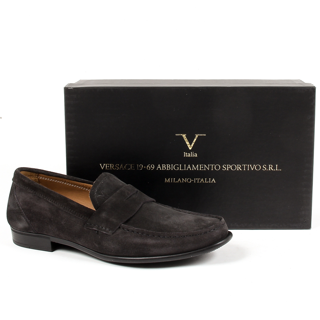Mocasines V 1969 Italia para hombre, gris oscuro, LEONARDO
